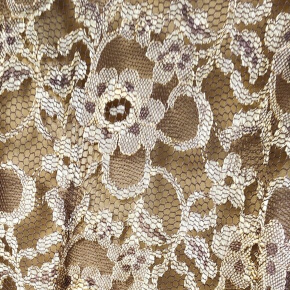 Niki Livas Gold Lace Vintage Y2K Party Dress Cocktail Princesscore Formal Prom - Picture 6 of 8